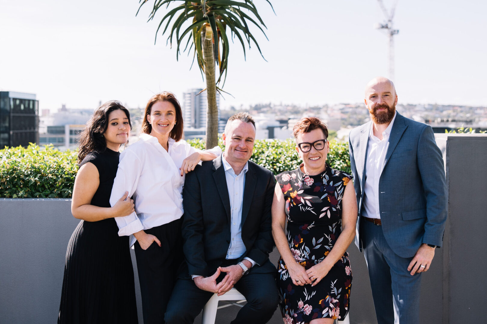 Image of Verve Partners Recruitment Consultant Specialists on a Newcastle CBD Apartment Building Rooftop overlooking Honeysuckle CBD